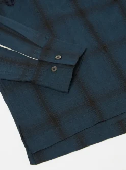 Flash Sale Ls Pullover Shirt In Navy Embroided Shadow Check Men Shirts.