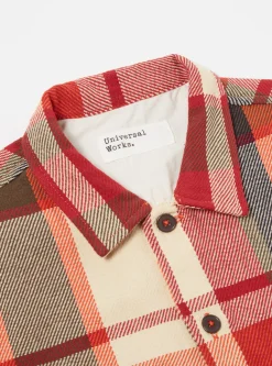 Discount L/S Utility Shirt In Red Earth Check Men Overshirts.