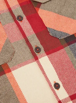Discount L/S Utility Shirt In Red Earth Check Men Overshirts.