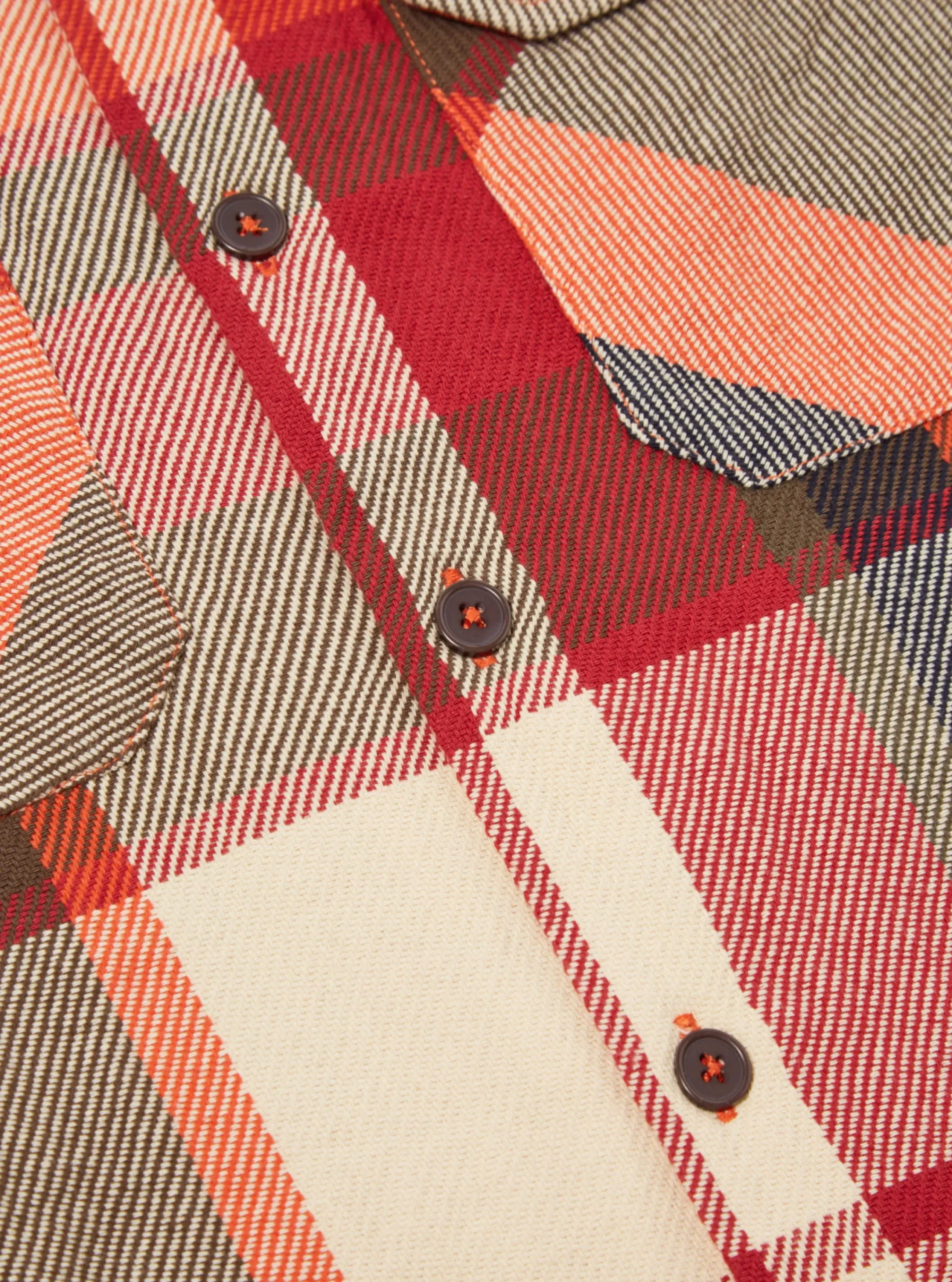 Discount L/S Utility Shirt In Red Earth Check Men Overshirts.