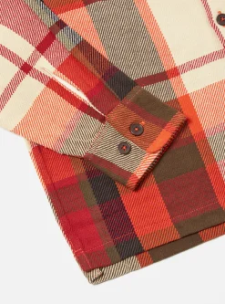 Discount L/S Utility Shirt In Red Earth Check Men Overshirts.