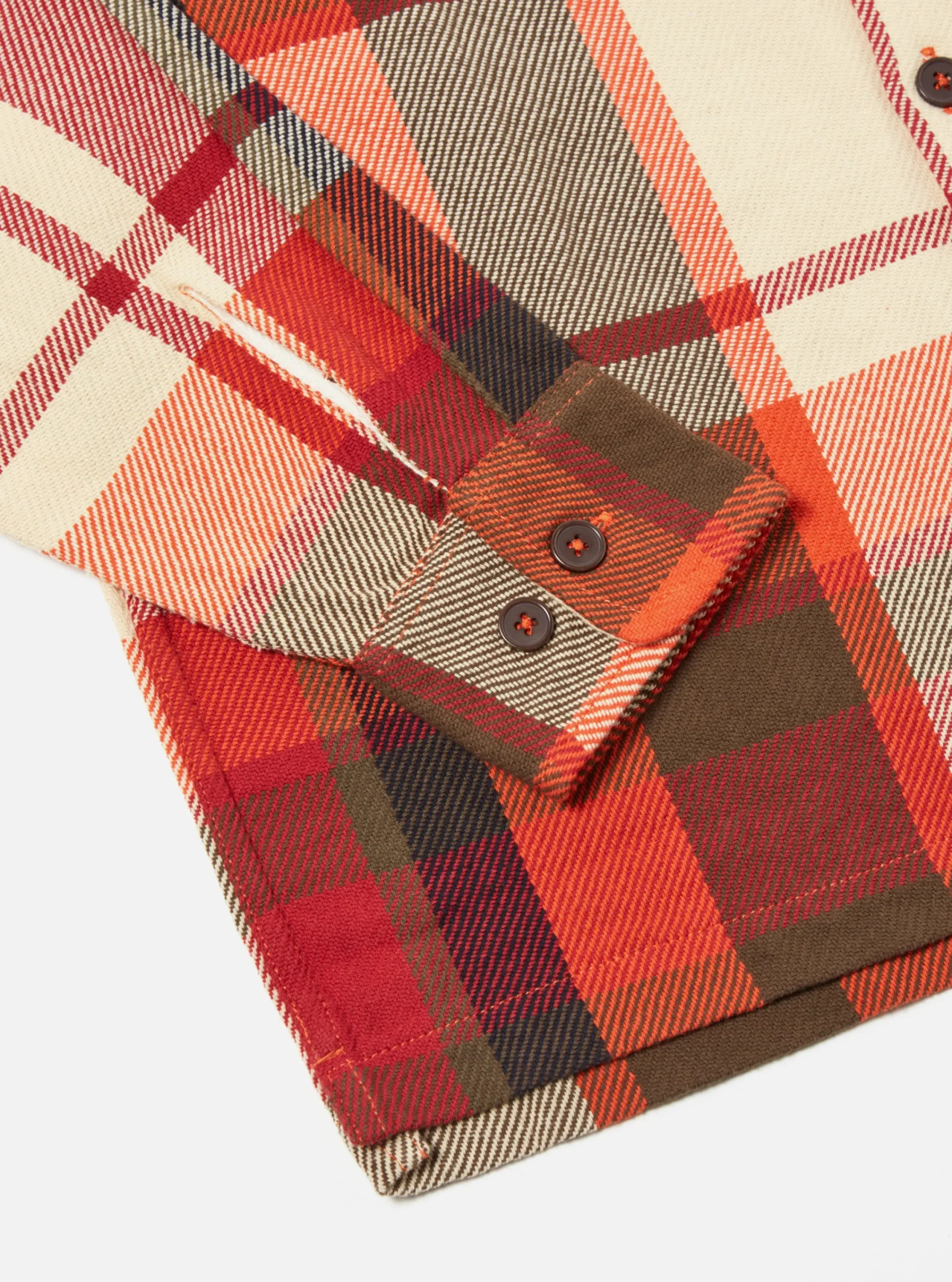 Discount L/S Utility Shirt In Red Earth Check Men Overshirts.