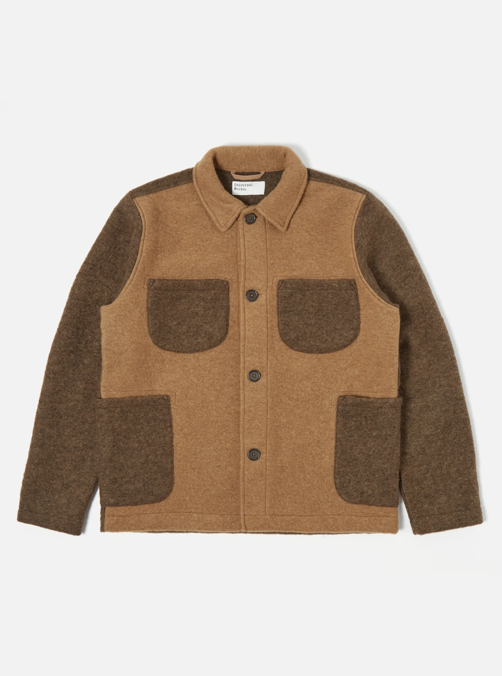 Clearance Lumber Jacket In Taupe/Brown Wool Fleece Men Fleece.