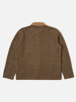 Clearance Lumber Jacket In Taupe/Brown Wool Fleece Men Fleece.