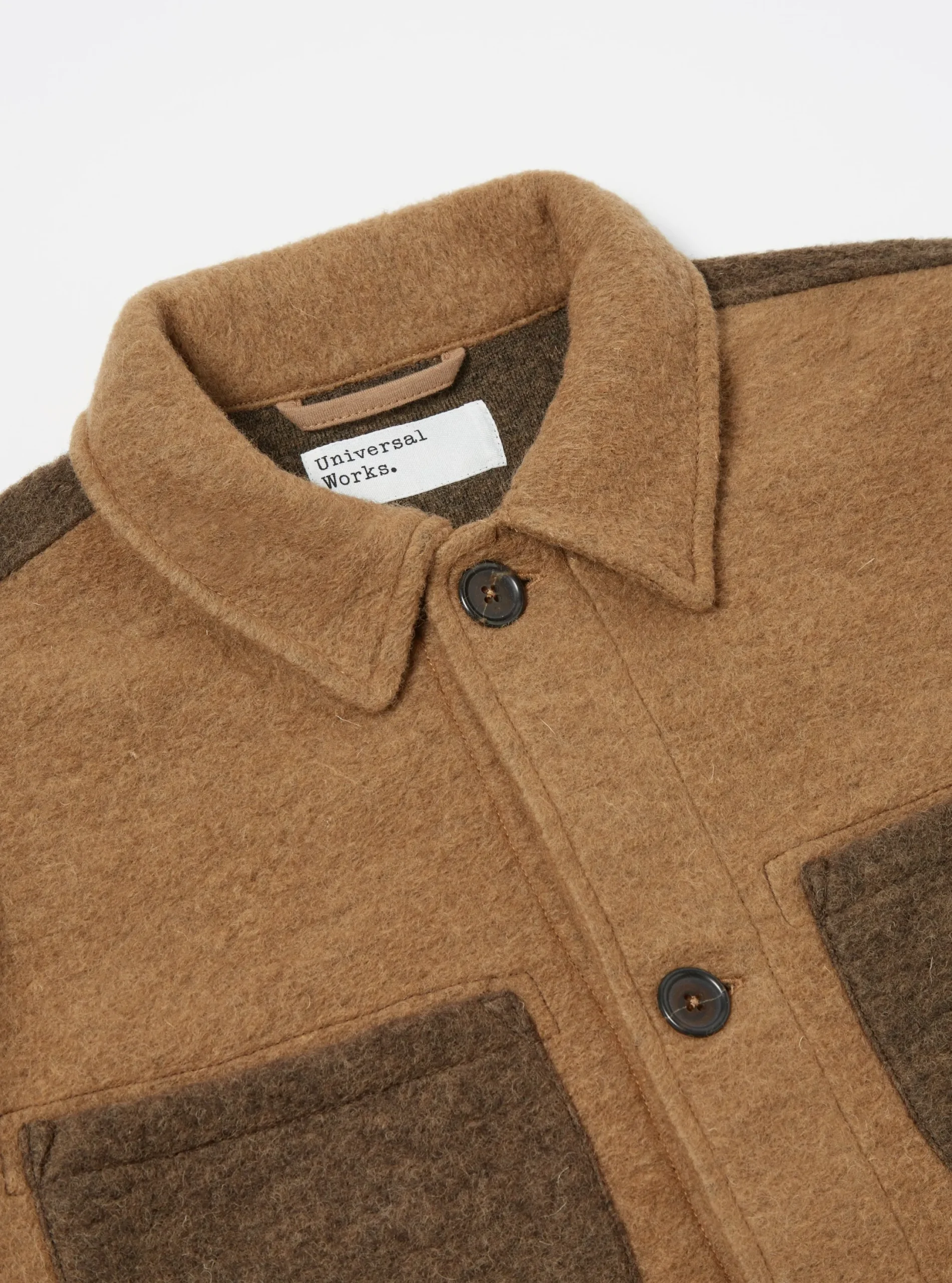 Clearance Lumber Jacket In Taupe/Brown Wool Fleece Men Fleece.