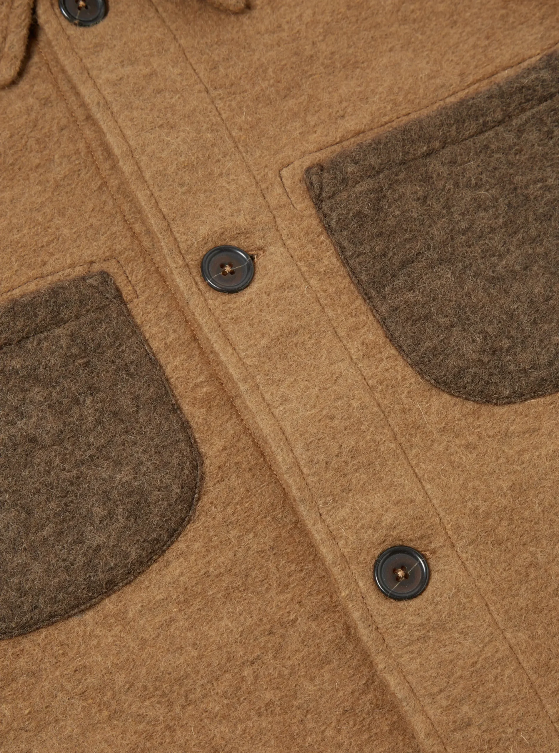 Clearance Lumber Jacket In Taupe/Brown Wool Fleece Men Fleece.
