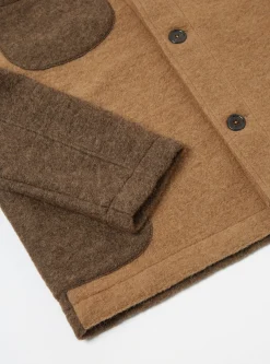 Clearance Lumber Jacket In Taupe/Brown Wool Fleece Men Fleece.