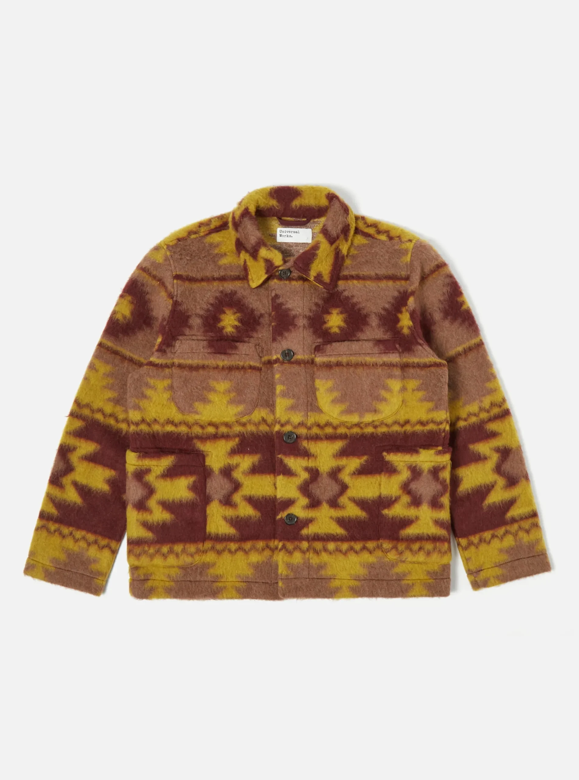 Sale Lumber Jacket In Burgundy/Mustard Santa Fe Fleece Men Fleece.