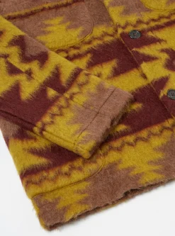 Sale Lumber Jacket In Burgundy/Mustard Santa Fe Fleece Men Fleece.