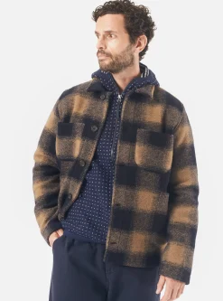 Best Lumber Jacket In Navy Mix Wool Fleece Men Fleece.