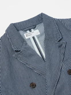 Fashion Manor Jacket In Indigo Hickory Stripe Denim Men Jackets.