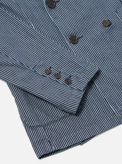 Fashion Manor Jacket In Indigo Hickory Stripe Denim Men Jackets.