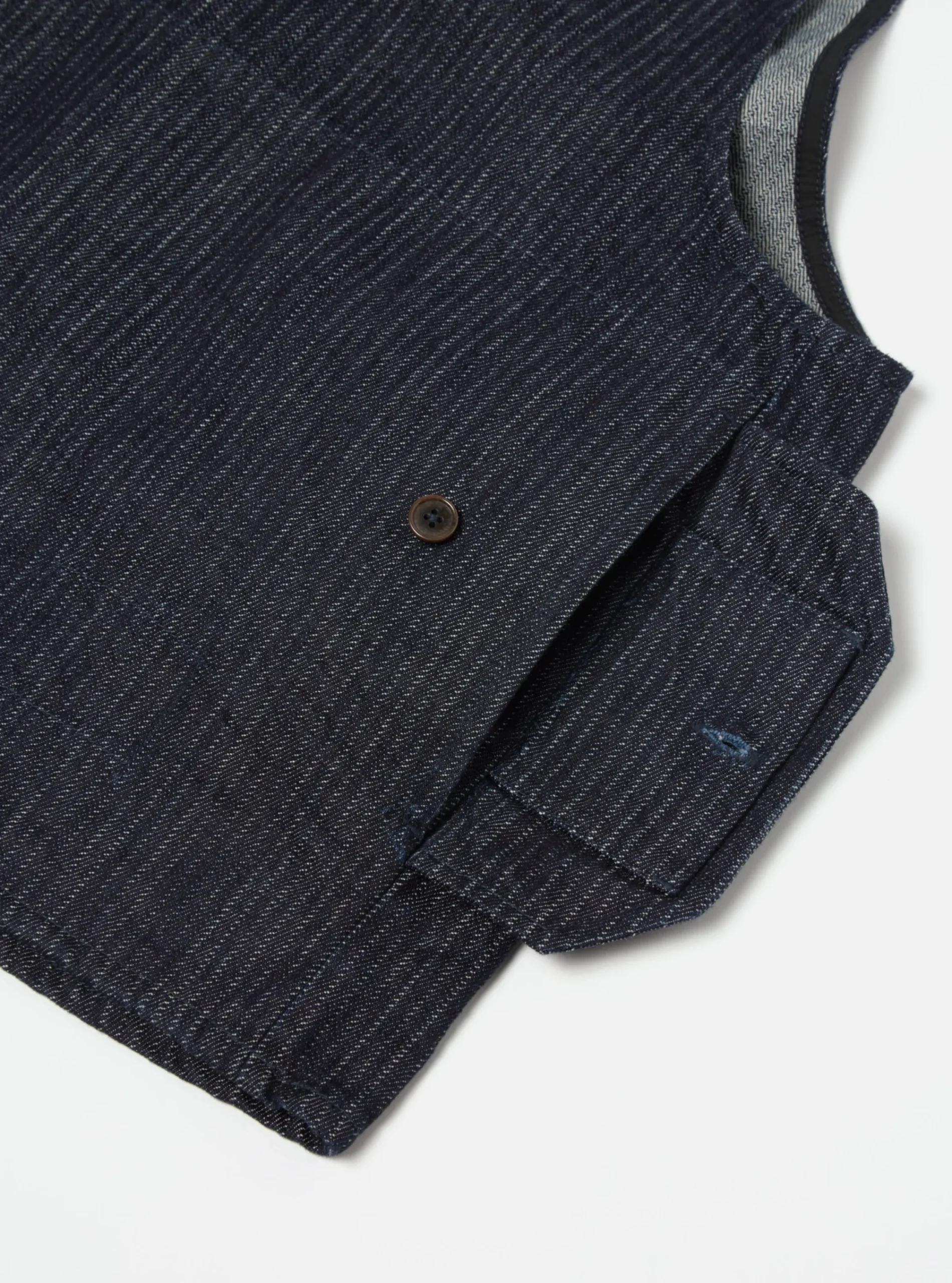 Online Marine Gilet In Indigo Japanese Twill Denim Men Waistcoats & Gilets.