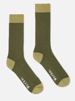 Hot Merino Classic Sock In Olive Merino Men Underwear & Socks.