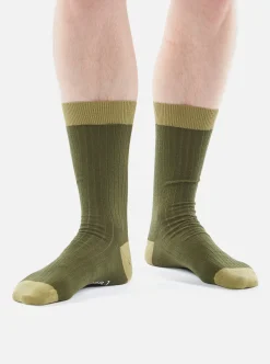 Hot Merino Classic Sock In Olive Merino Men Underwear & Socks.