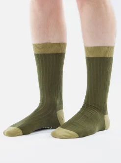 Hot Merino Classic Sock In Olive Merino Men Underwear & Socks.