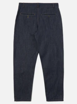Store Military Chino In Indigo 13Oz Selvedge Denim Men Trousers.