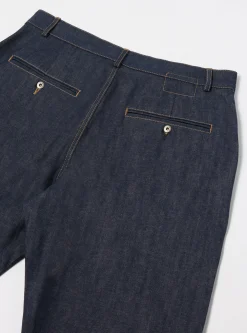 Store Military Chino In Indigo 13Oz Selvedge Denim Men Trousers.