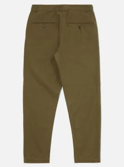 New Military Chino In Olive Nebraska Cotton Men Suiting.