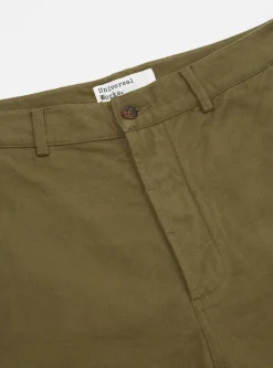 New Military Chino In Olive Nebraska Cotton Men Suiting.