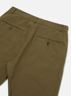 New Military Chino In Olive Nebraska Cotton Men Suiting.