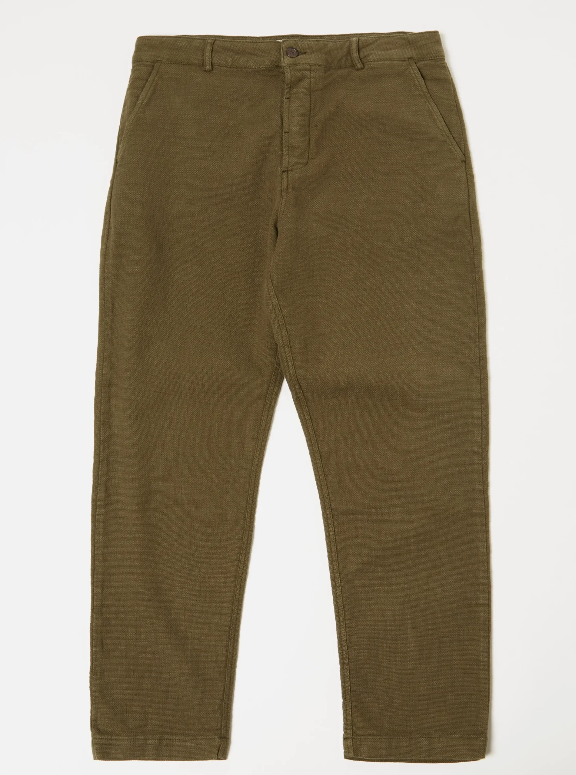 Cheap Military Chino In Olive Chevron Cotton Men Suiting.