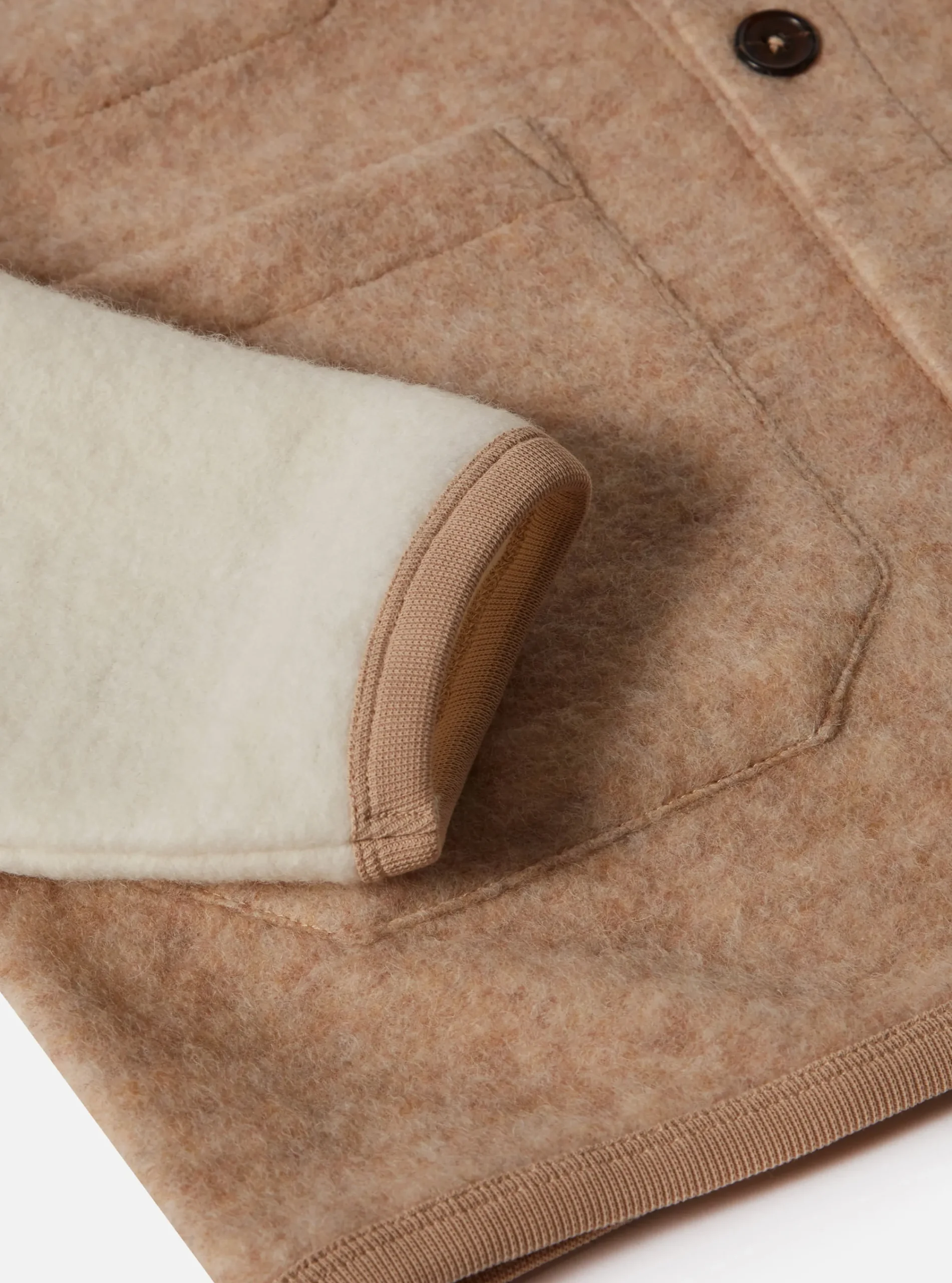 Best Mixed Cardigan In Stone/Ecru Wool Fleece Men Fleece.