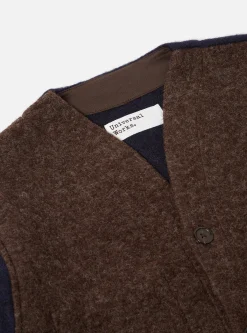 Best Sale Mixed Cardigan In Mixed Brown Wool Fleece Men Fleece.