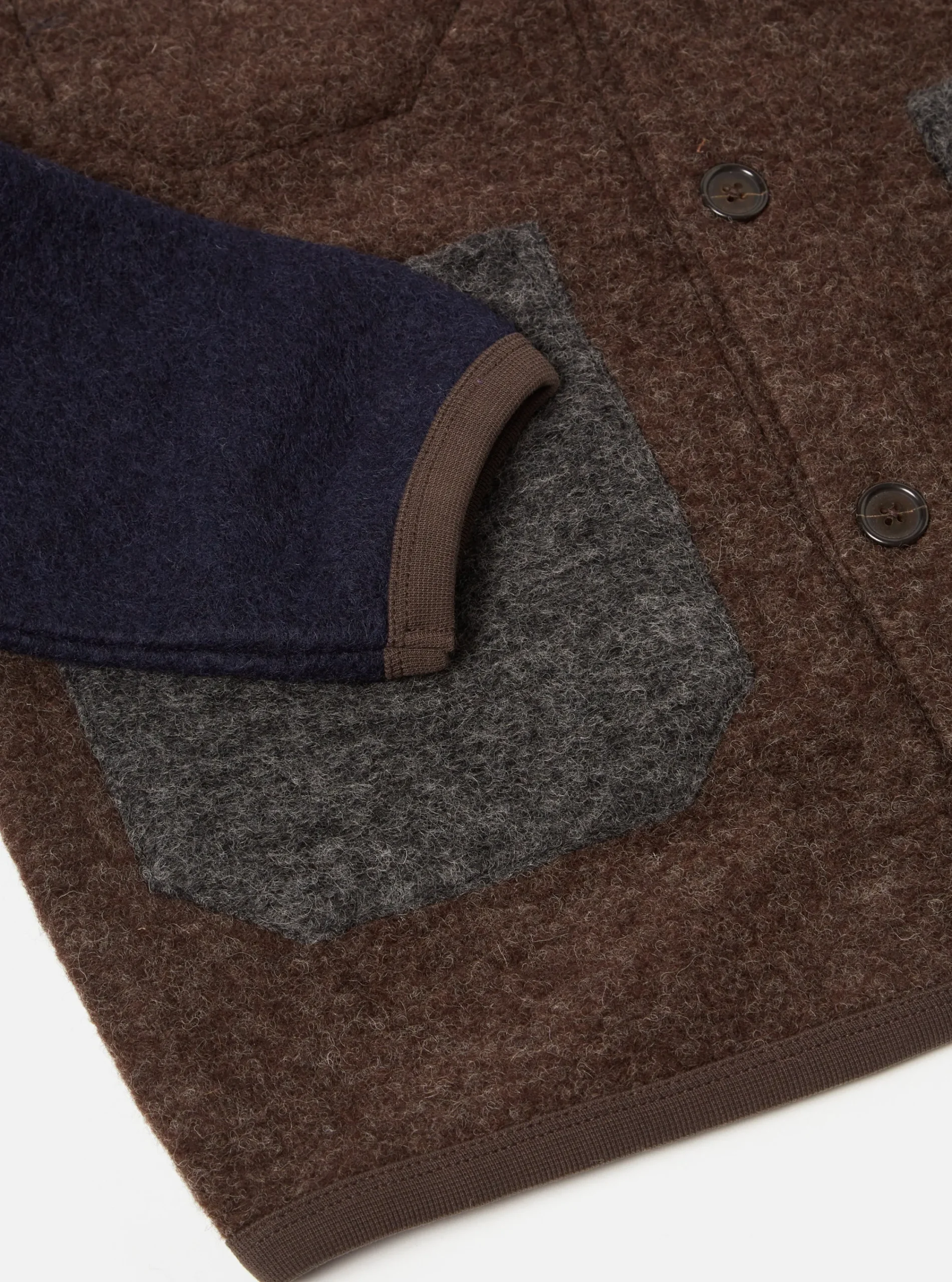 Best Sale Mixed Cardigan In Mixed Brown Wool Fleece Men Fleece.