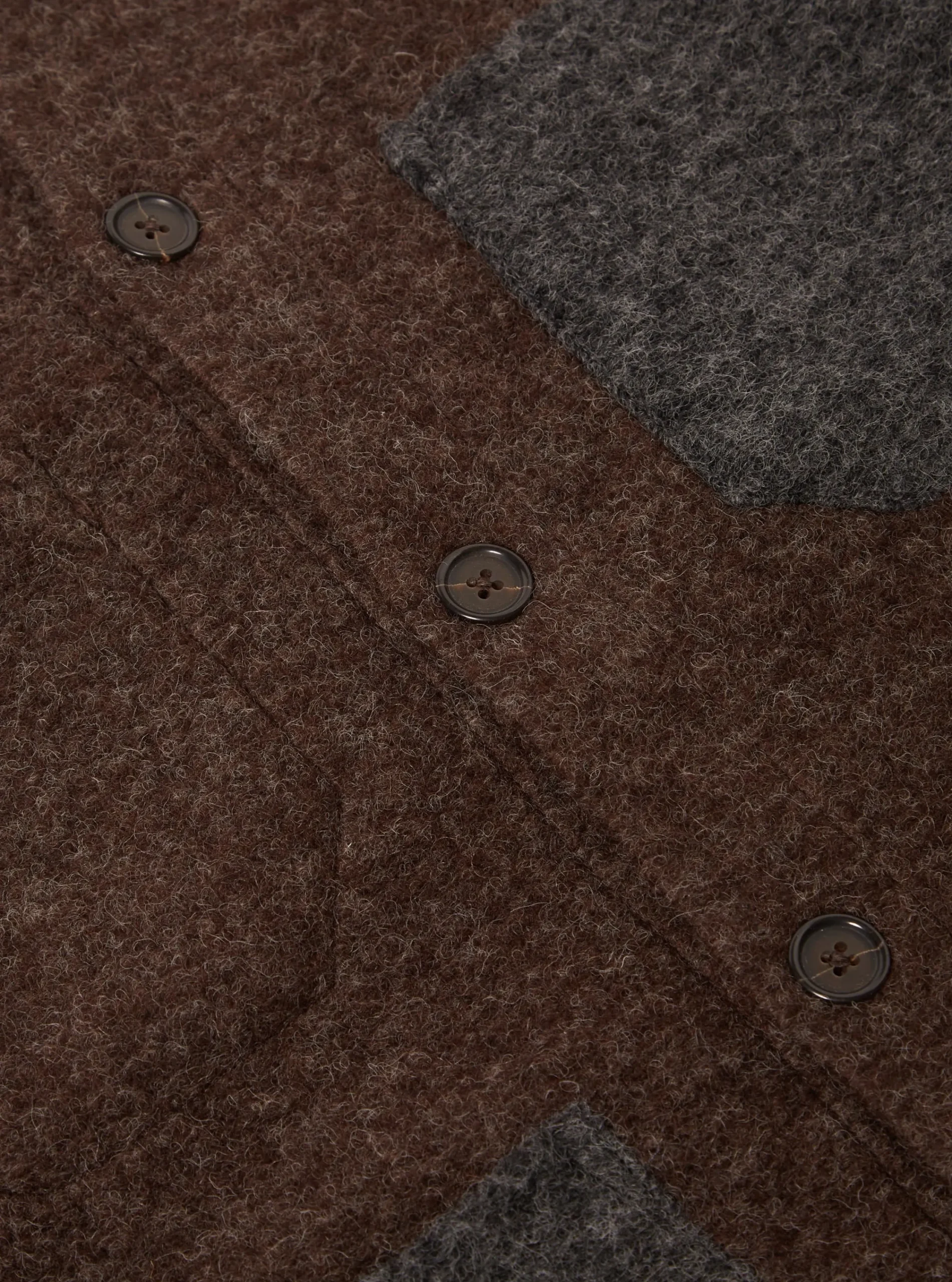 Best Sale Mixed Cardigan In Mixed Brown Wool Fleece Men Fleece.