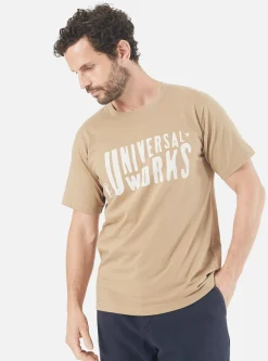 Discount Mystery Train Print Tee In Sand Single Jersey Men Tees & Sweats.