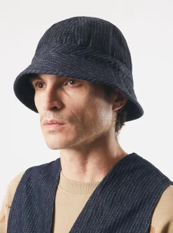 Cheap Naval Hat In Indigo Japanese Twill Denim Men Accessories.