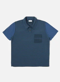 Discount Newlyn Polo In Navy O/D Dead Stock Jersey Men Tees & Sweats.