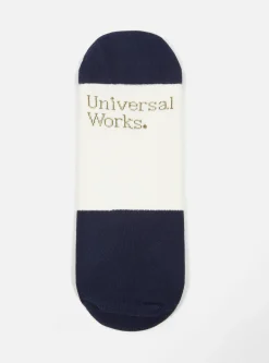 Cheap No Show Sock In Ecru/Navy Cotton Mix Knit Men Underwear & Socks.