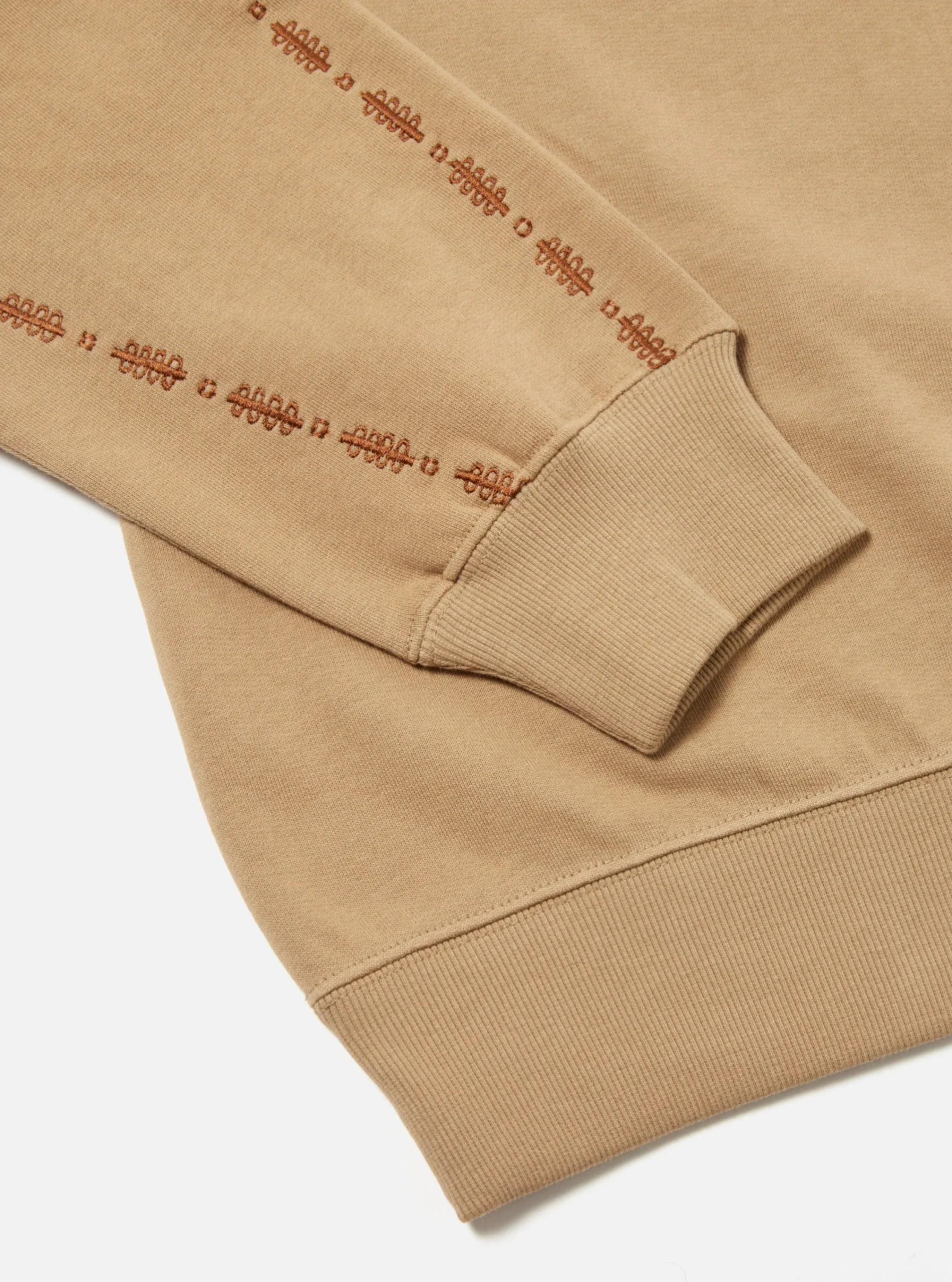 Fashion Oversized Crew Sweatshirt In Sand Embroidered Brushback Men Tees & Sweats.