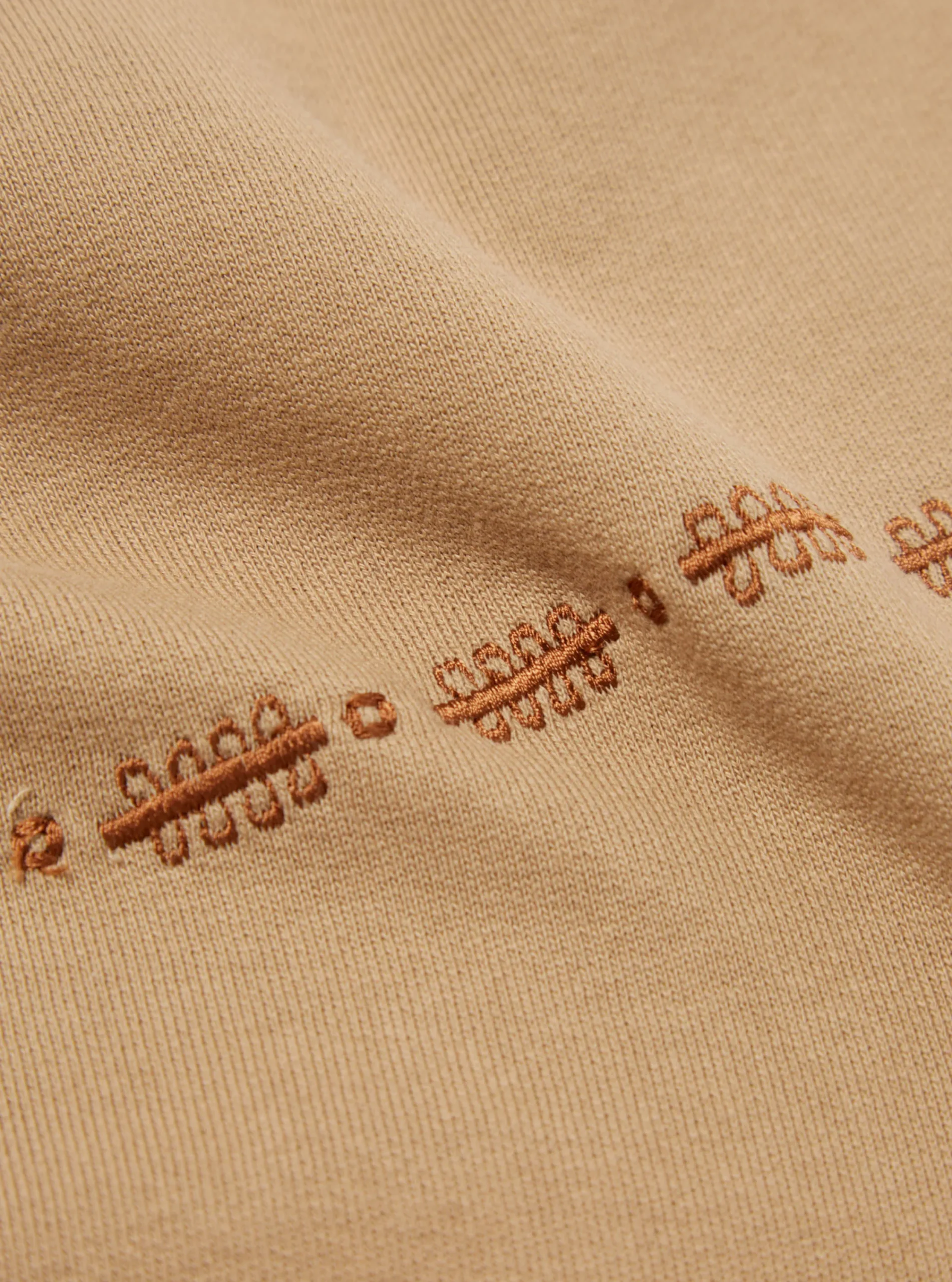 Fashion Oversized Crew Sweatshirt In Sand Embroidered Brushback Men Tees & Sweats.