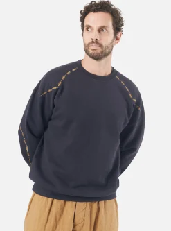 Shop Oversized Crew Sweatshirt In Navy Embroidered Brushback Men Tees & Sweats.
