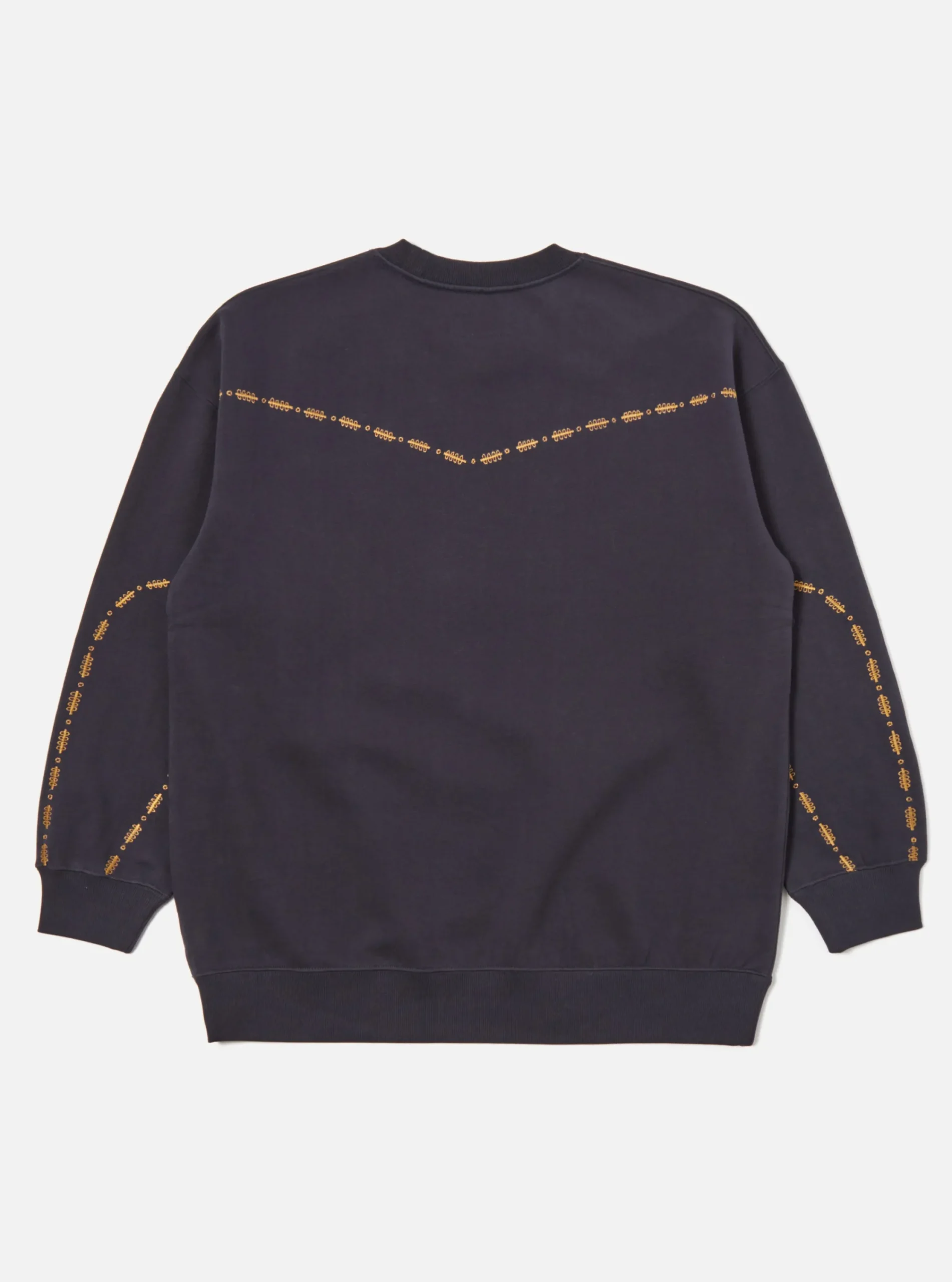 Shop Oversized Crew Sweatshirt In Navy Embroidered Brushback Men Tees & Sweats.
