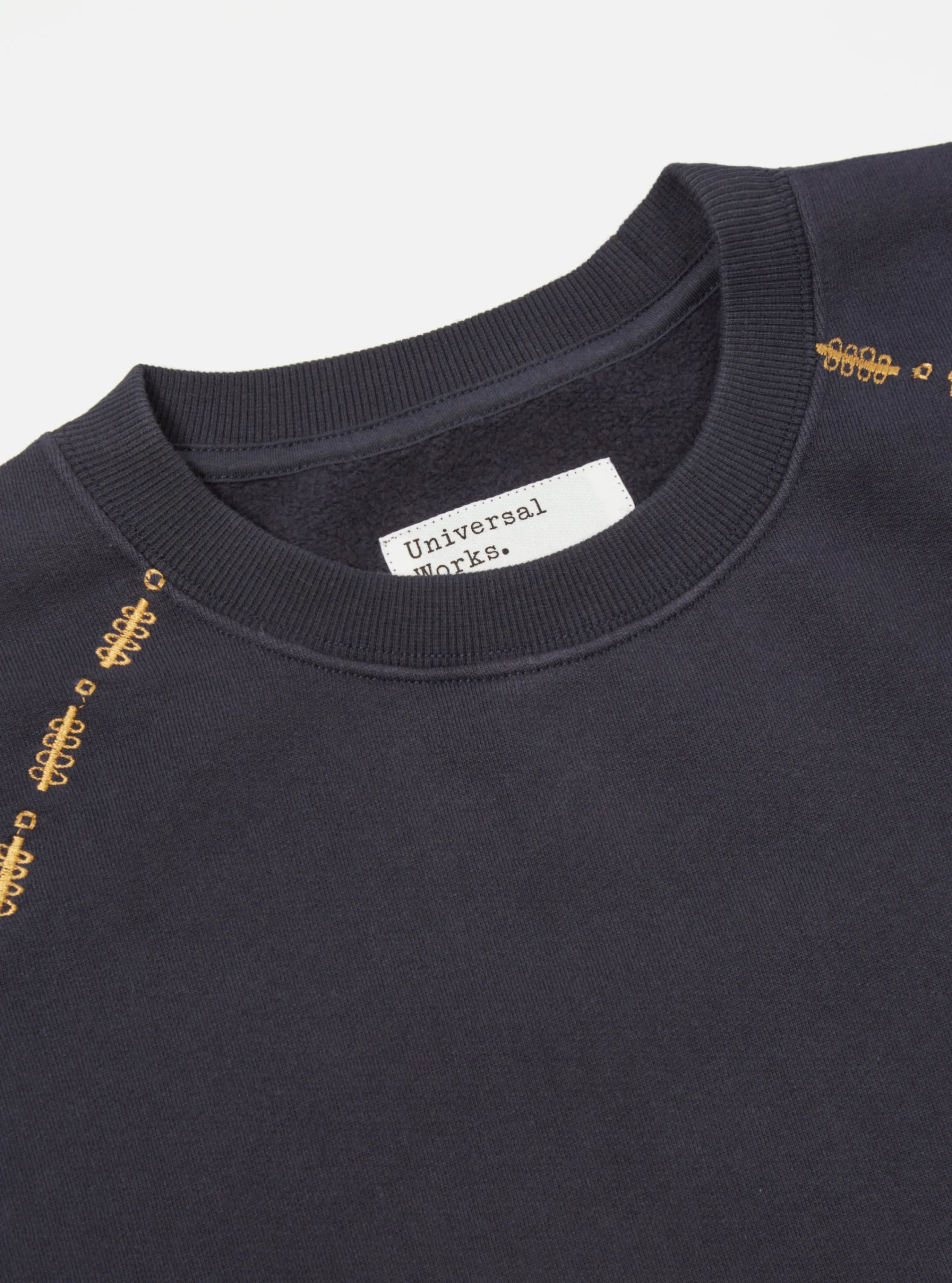 Shop Oversized Crew Sweatshirt In Navy Embroidered Brushback Men Tees & Sweats.