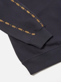 Shop Oversized Crew Sweatshirt In Navy Embroidered Brushback Men Tees & Sweats.