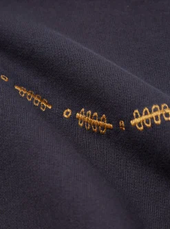 Shop Oversized Crew Sweatshirt In Navy Embroidered Brushback Men Tees & Sweats.