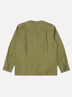 Shop Parachute Shirt In Olive Fine Twill Men Overshirts.