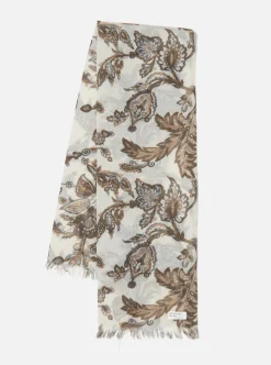 Clearance Patterned Scarf In Natural Pashmina Men Accessories.