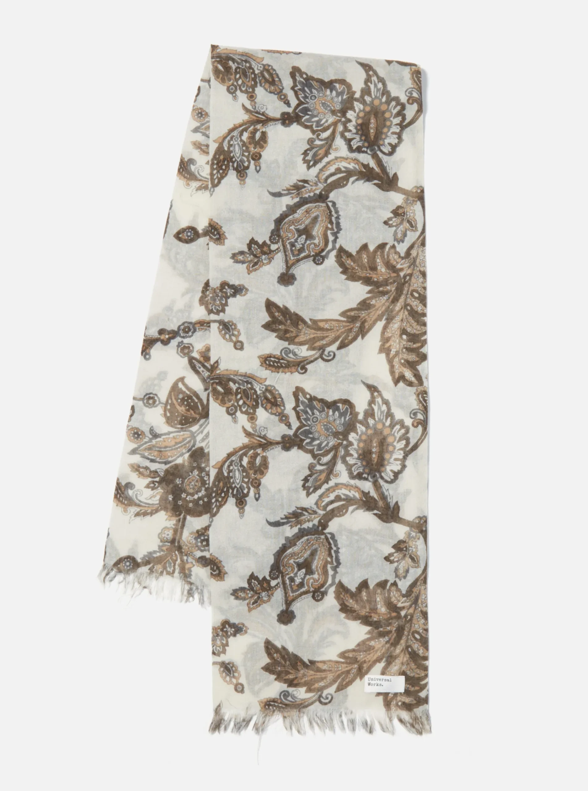 Clearance Patterned Scarf In Natural Pashmina Men Accessories.