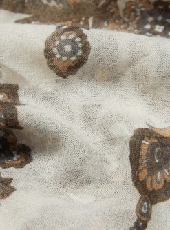 Clearance Patterned Scarf In Natural Pashmina Men Accessories.