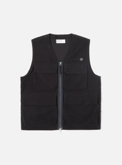 Sale Photographers Gilet In Dark Navy Lightweight Moleskin Men Waistcoats & Gilets.