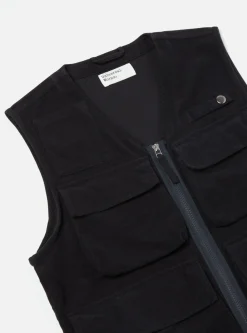 Sale Photographers Gilet In Dark Navy Lightweight Moleskin Men Waistcoats & Gilets.