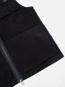 Sale Photographers Gilet In Dark Navy Lightweight Moleskin Men Waistcoats & Gilets.