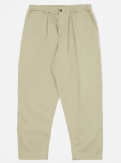 Cheap Pleated Track Pant In Stone Twill Men Trousers.
