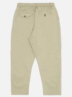 Cheap Pleated Track Pant In Stone Twill Men Trousers.